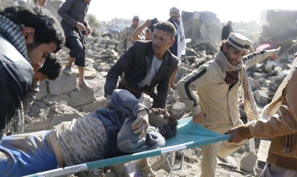 Sužeistieji Jemene.