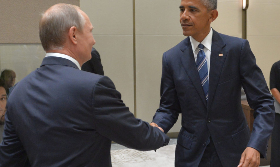 Vladimiras Putinas ir Barackas Obama susitiko Kinijoje