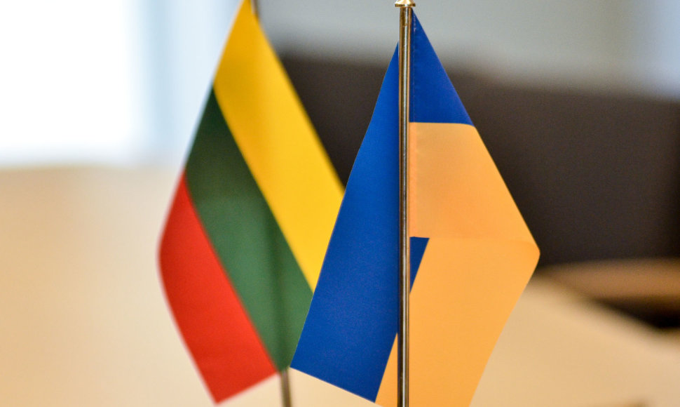 Ukrainos ir Lietuvos vėliavos