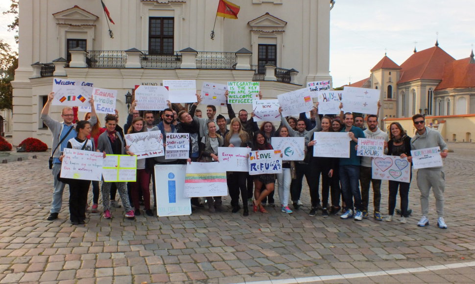 Kaune vyko pabėgėlių palaikymui skirta akcija 
