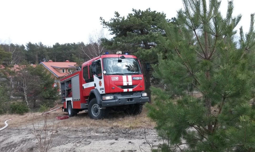 Kuršių nerijoje surengtos pratybos ugniagesiams