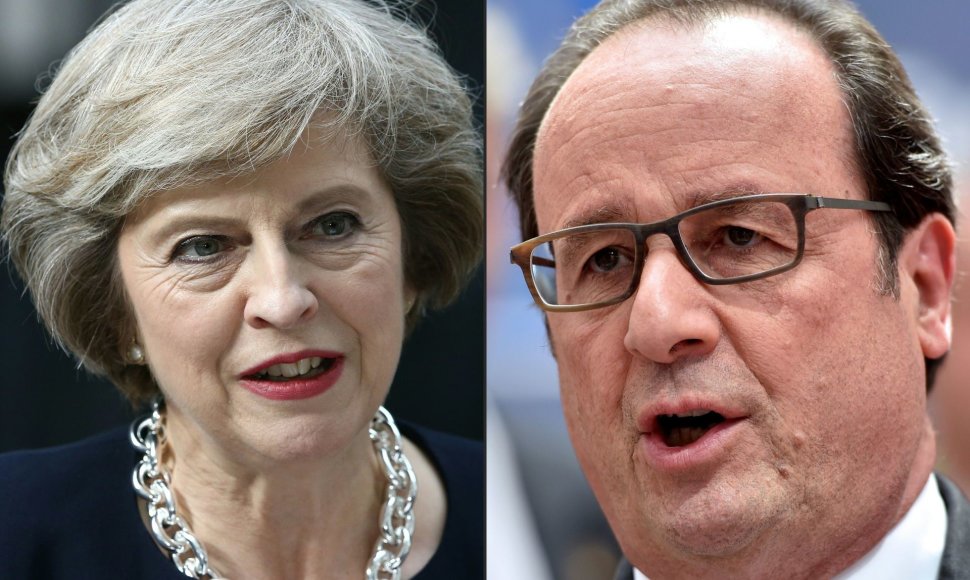 Theresa May ir Francois Hollande'as