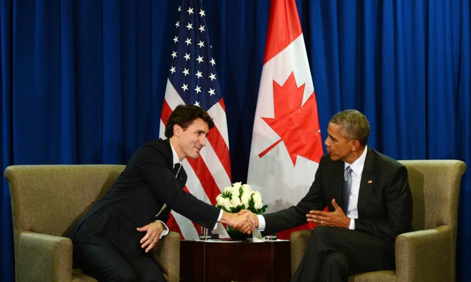 Justinas Trudeau ir Barackas Obama