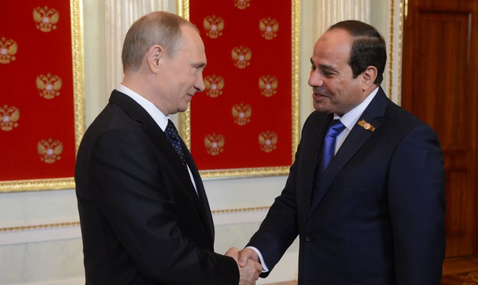 V.Putinas ir Egipto vadovas Abdel Fattah el-Sisi