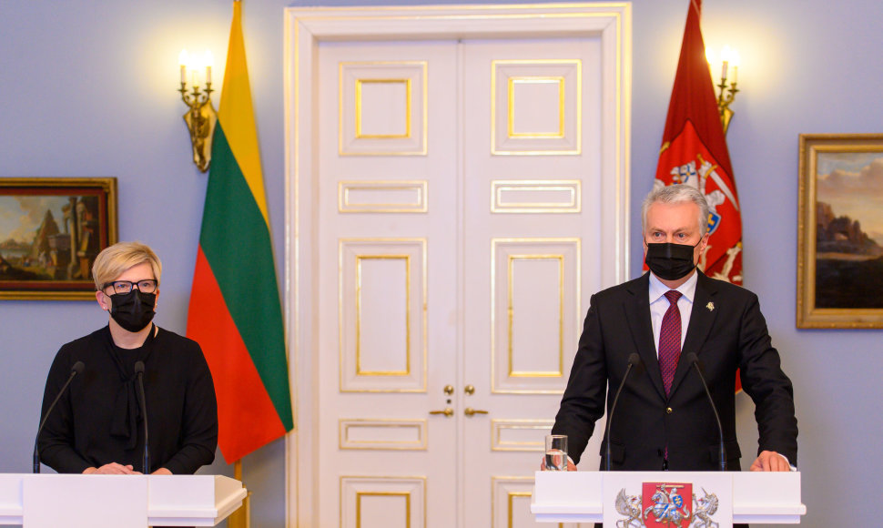 Prezidentas Gitanas Nausėda susitiko su premjere Ingrida Šimonyte