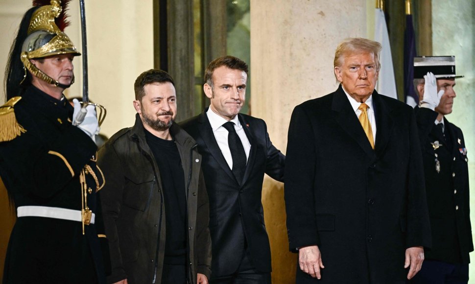 Volodymyras Zelenskis, Emmanuelis Macronas, Donaldas Trumpas