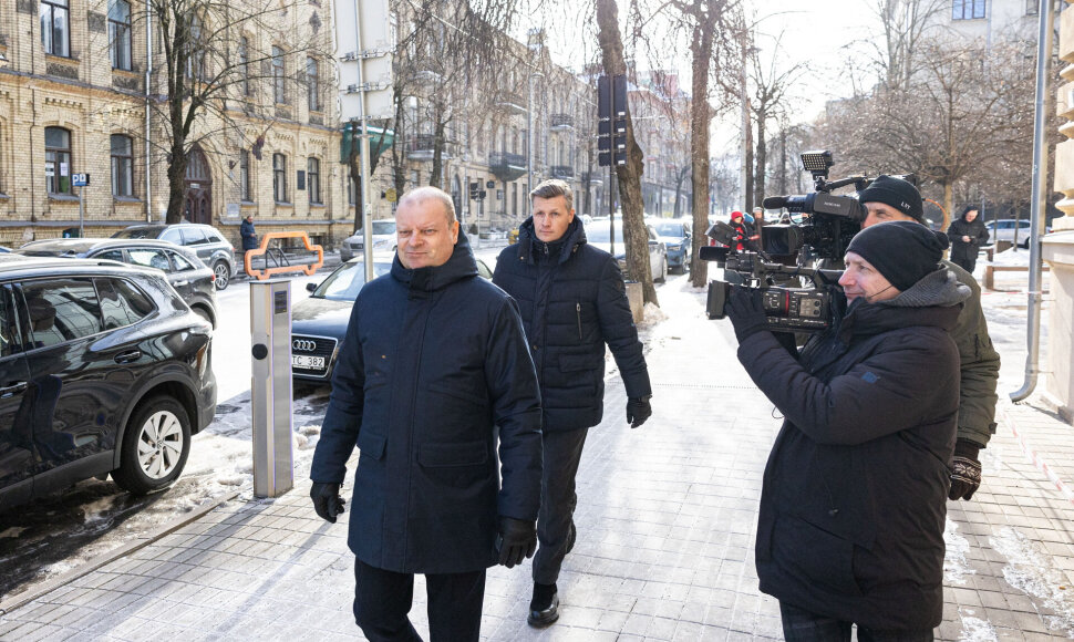 Demokratų sąjungos „Vardan Lietuvos“ pirmininkas Saulius Skvernelis kaip specialusis liudytojas apklaustas byloje dėl korupcijos Valstybinėje augalininkystės tarnyboje / Paulius Peleckis / BNS