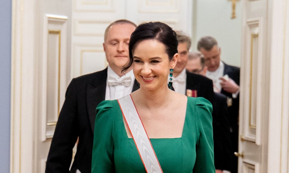 Inga Ruginienė valstybinėje vakarienėje