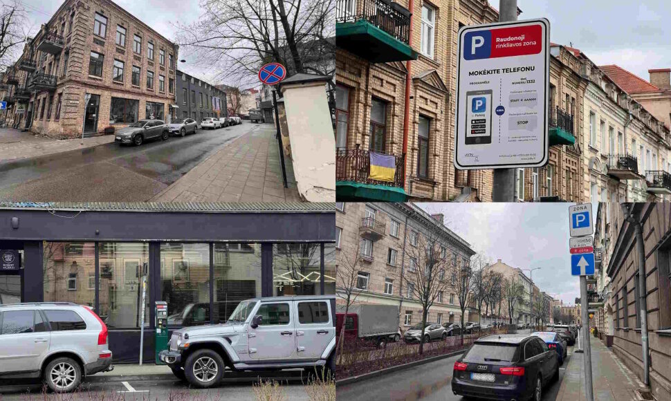 Parkavimo zonos ženklinimas Vilniuje: Beatričės, A.Jak&scaron;to ir &Scaron;ermuk&scaron;nių gatvėse