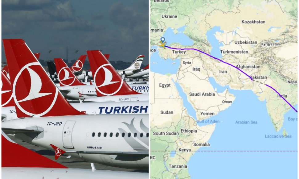 „Turkish Airlines“ skrydžiai į Balį per Irano oro erdvę