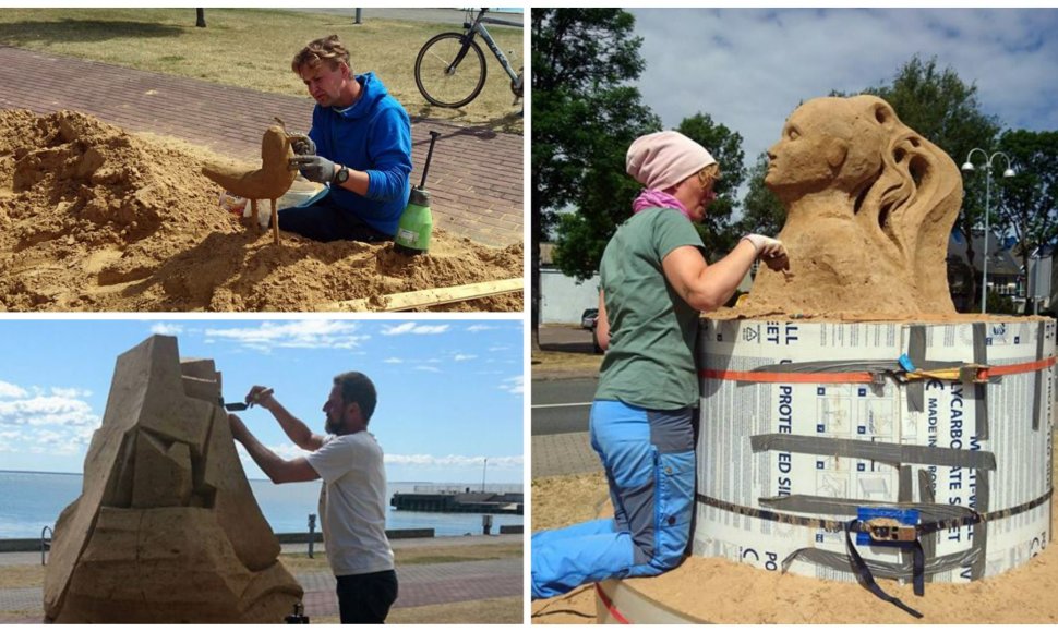 Menas iš smėlio: Juodkrantėje gimsta įspūdingos skulptūros