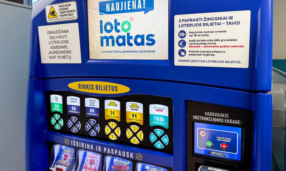 Sėkmės nebereikės laukti kasose – loterijų bilietais prekiaus lotomatai