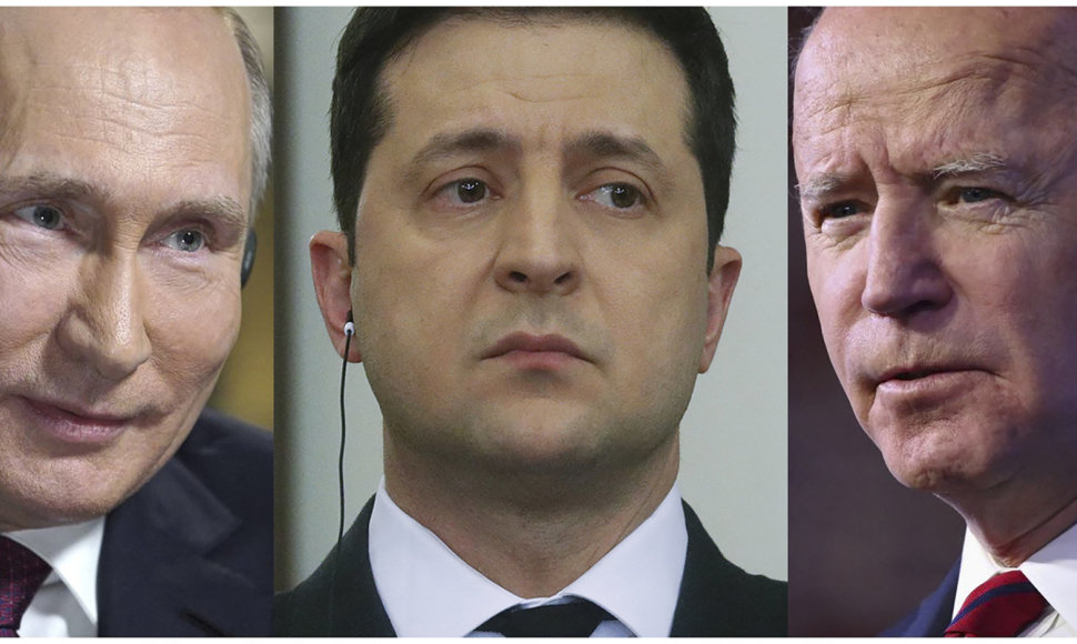 Vladimiras Putinas, Volodymyras Zelenskis ir Joe Bidenas