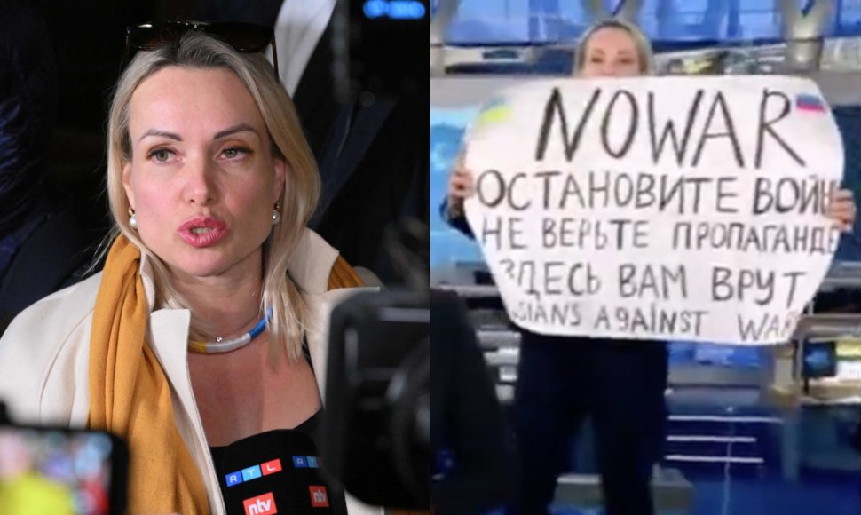 Rusijos televizijos eteryje protestavusi Marina Ovsianikova