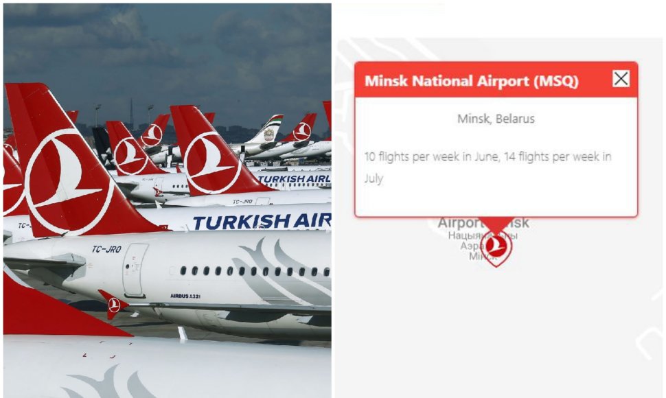 „Turkish Airlines“ didina skrydžių skaičių į Minską – skris net 14 k. per savaitę