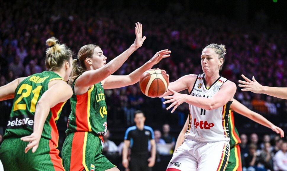 Belgijos rinktinė su Emma Meesseman (de&scaron;inėje) prie&scaron;akyje gins Europos čempionių titulą.