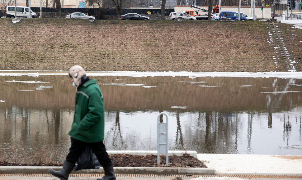 Patvinę krantai ir ledų sangrūda Neryje