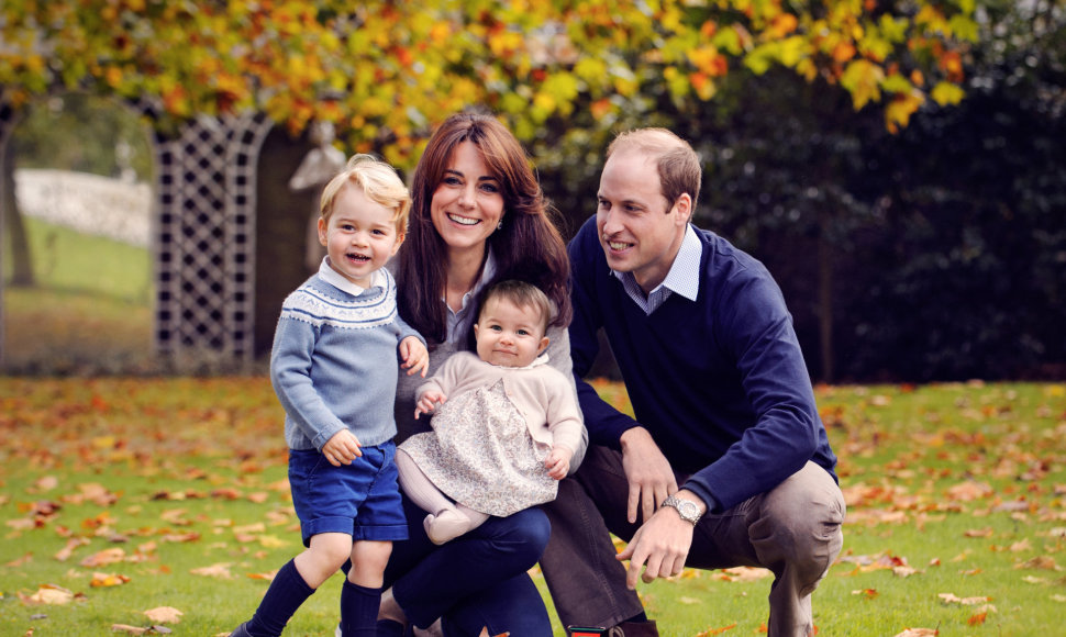 Princas Williamas ir Kembridžo hercogienė Catherine su vaikais George'u ir Charlotte