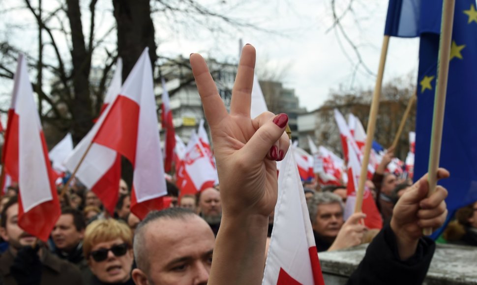 Lenkijoje – mitingas prieš vyriausybę