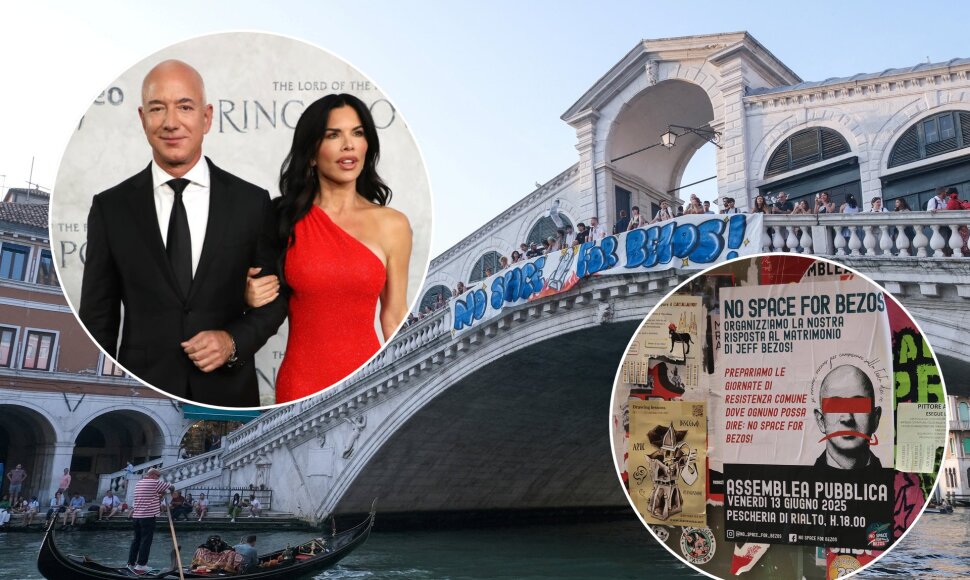 Protestai Venecijoje prie&scaron; Jeffo Bezoso ir Lauren Sanchez vestuves