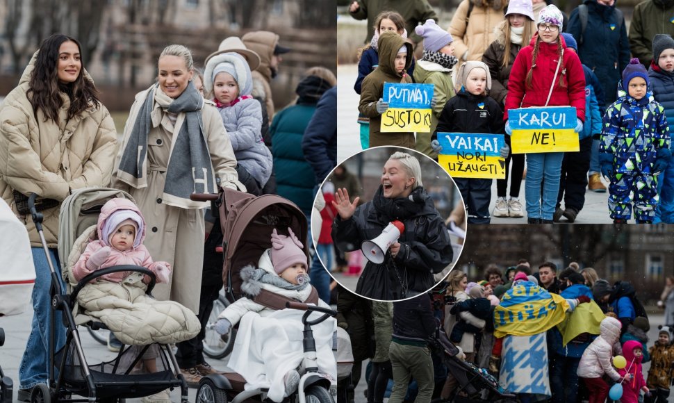 Lietuvos aktyvių moterų komiteto simbolinė akcija Vilniuje už Ukrainos vaikus