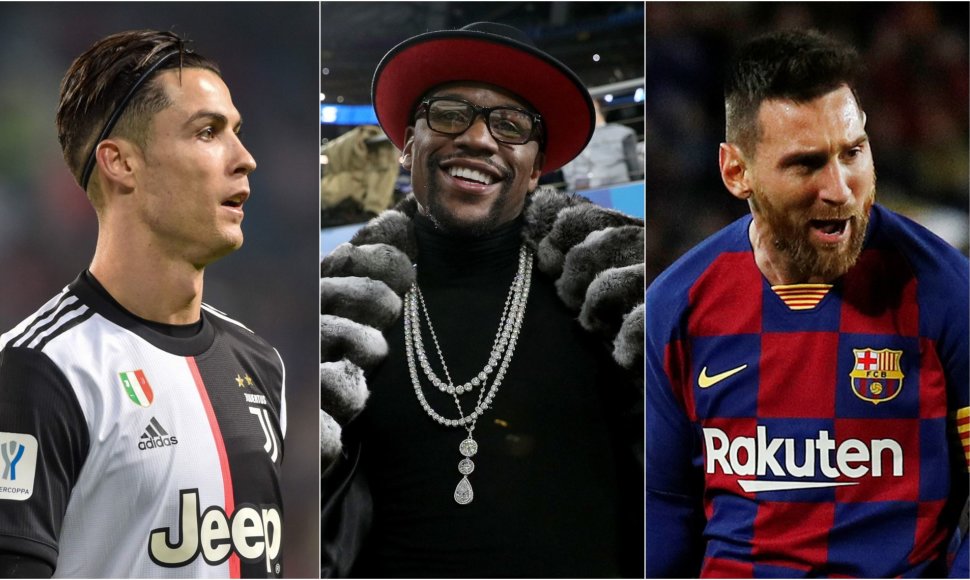 Cristiano Ronaldo, Floydas Mayweatheris, Lionelis Messi