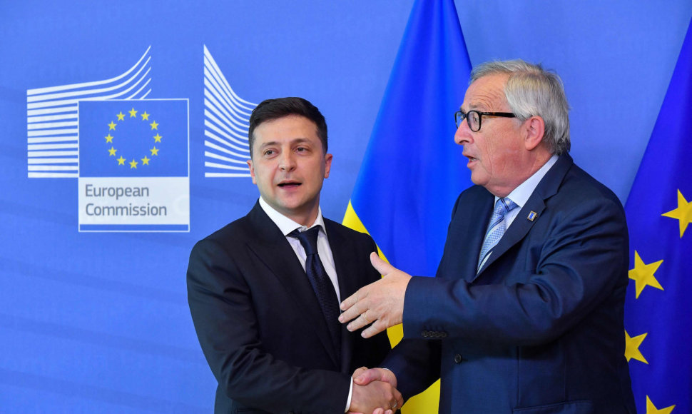 Volodymyras Zelenskis ir Jeanas Claude'as Junckeris