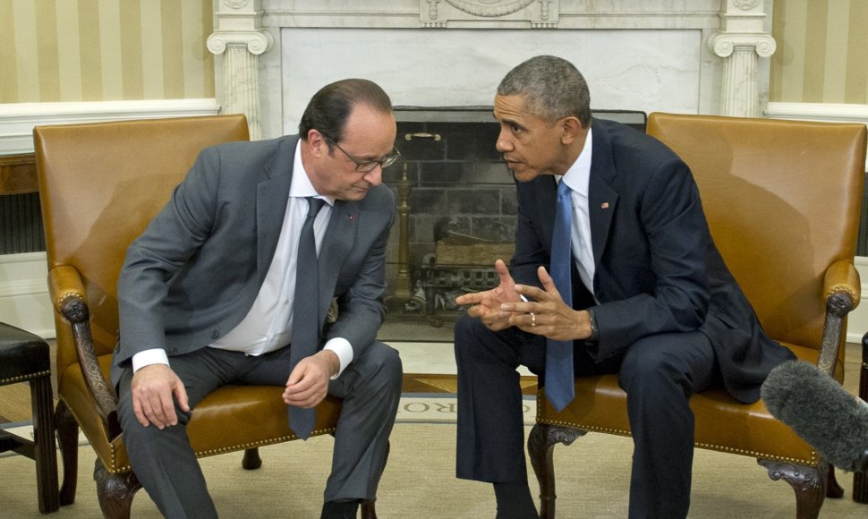 Francois Hollande'as ir Barackas Obama