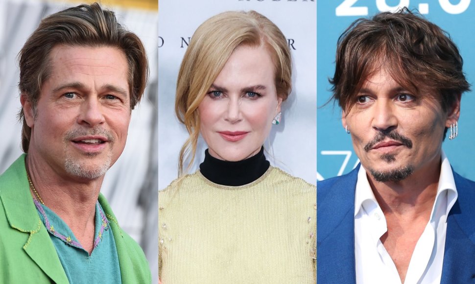 Bradas Pittas, Nicole Kidman, Johnny Deppas