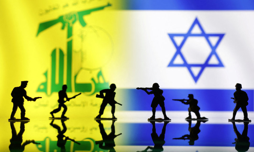 „Hezbollah“ ir Izraelio vėliavos