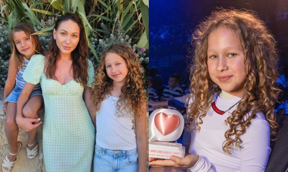 Kristina &Scaron;erk&scaron;nienė su &scaron;eima