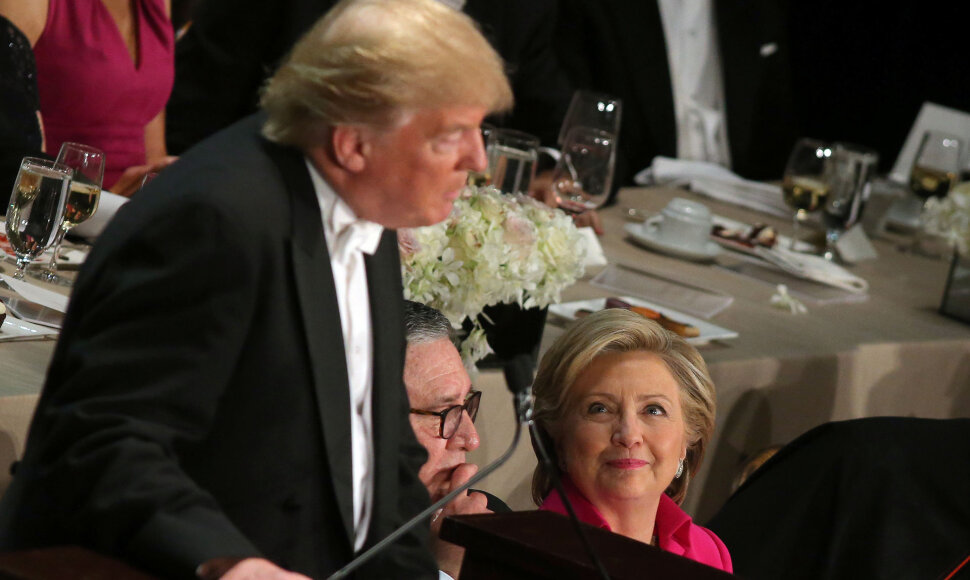 D.Trumpas ir H.Clinton tradicinėje labdaros vakarienėje