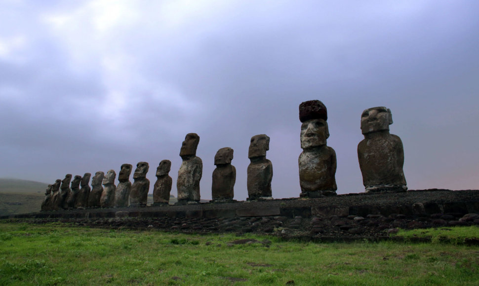 Moai skulptūros Valykų saloje