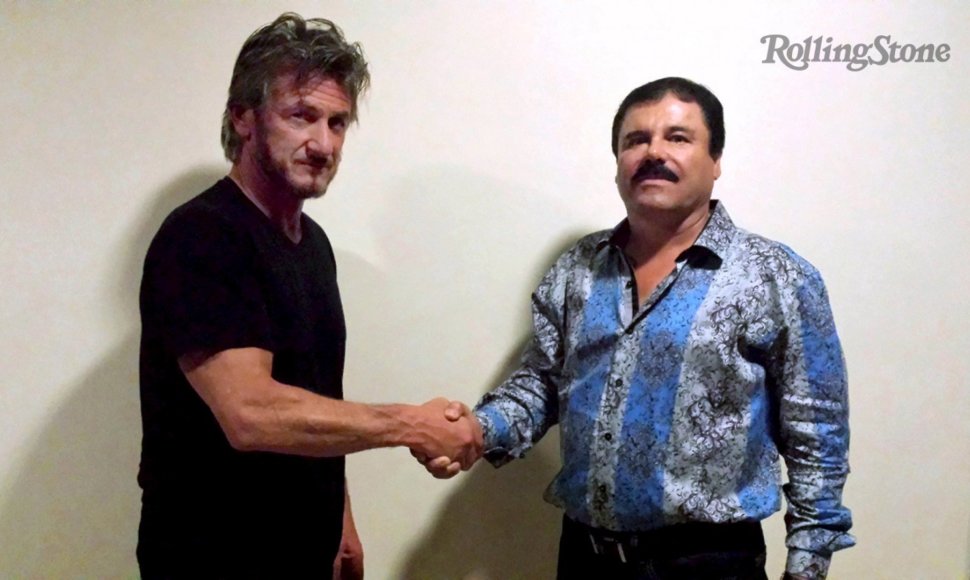 Seanas Pennas ir narkomafijos bosas Joaquinas Guzmanas, pravarde El Chapo