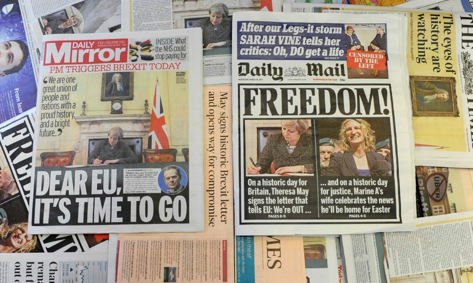 Didžiosios Britanijos spauda rašo apie „Brexit“