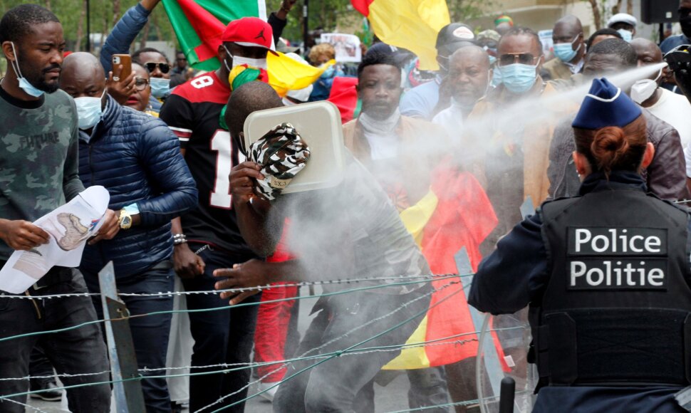 Belgijos policija išvaikė protestą prie ES viršūnių susitikimo vietos