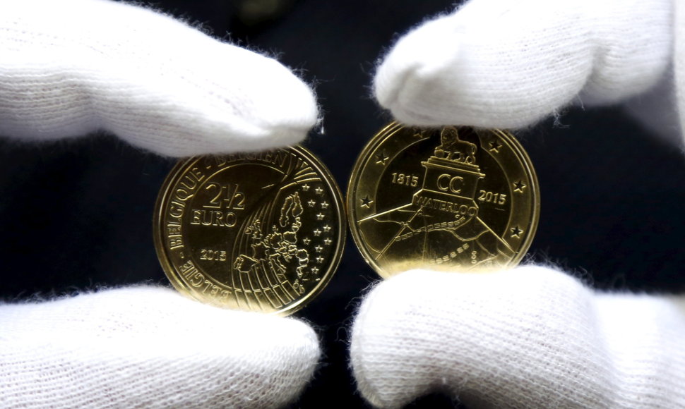 2,5 nominalo eurų monetos