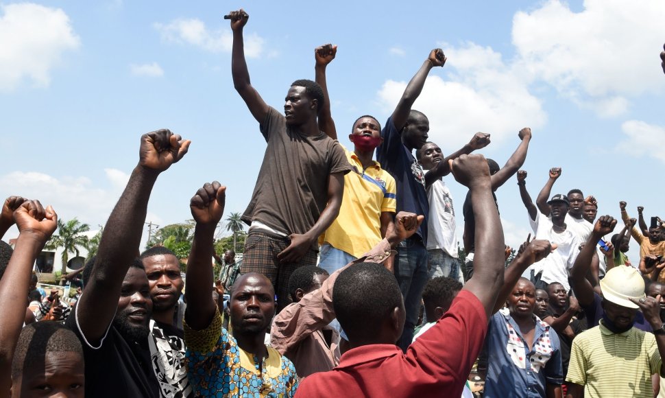 Protestuotojai Nigerijoje