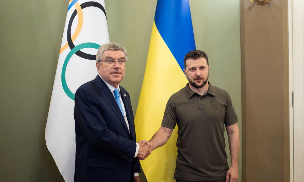 IOC prezidentas Thomas Bachas ir Volodymyras Zelenskis