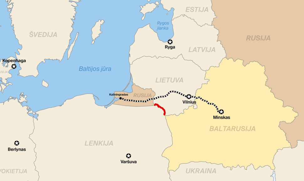 Tranzito geležinkeliu iš Rusijos į Kaliningrado sritį per Lietuvą trasa