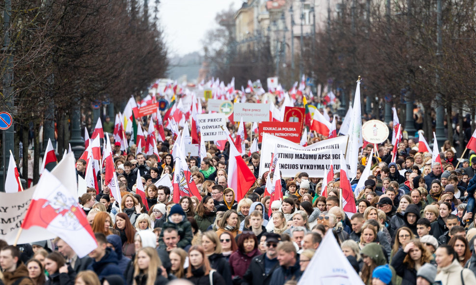 Mitingas tautinių mažumų mokykloms apginti