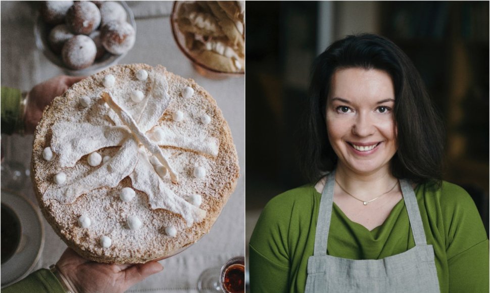 Renata Ničajienė ir jos keptas tortas „Napoleonas“