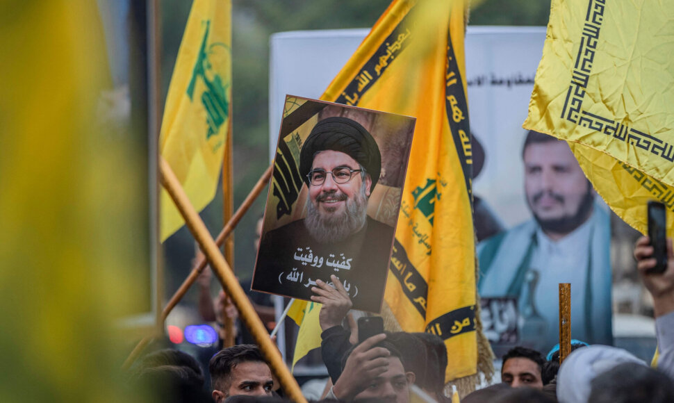 „Hezbollah“ protestas Irake / MURTADHA RIDHA / AFP