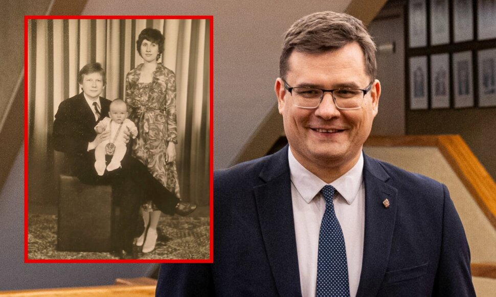 Laurynas Kasčiūnas su krik&scaron;to tėvais