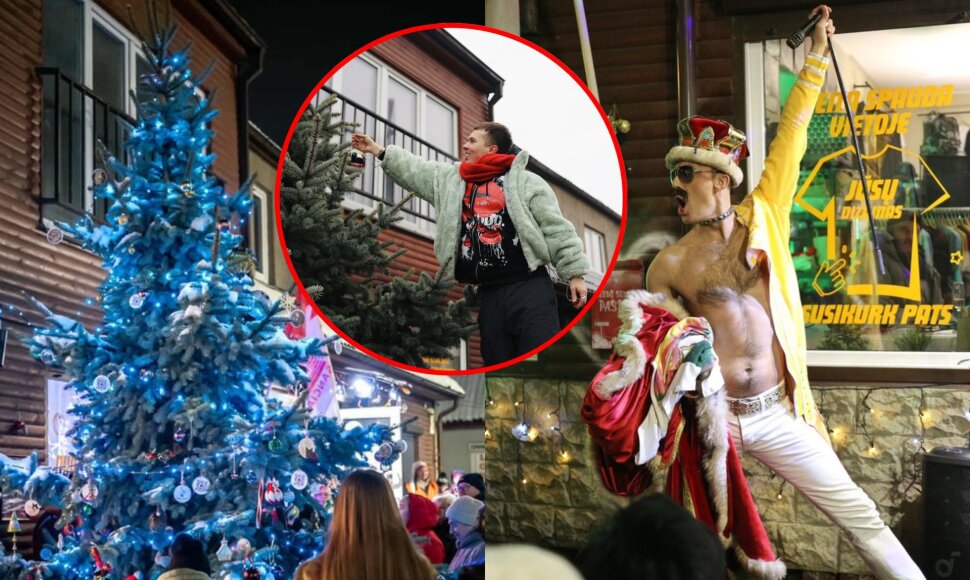 &Scaron;ančiuose įžiebta Kalėdų eglė