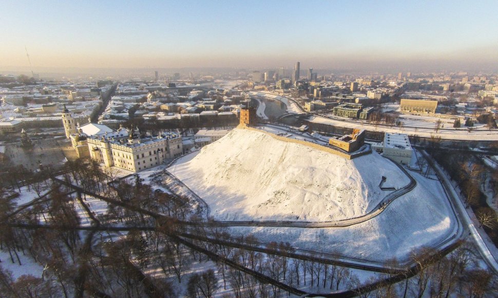 Žiemiškas Vilnius iš aukštai