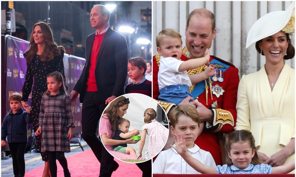 Princas Williamas ir Kate su vaikais