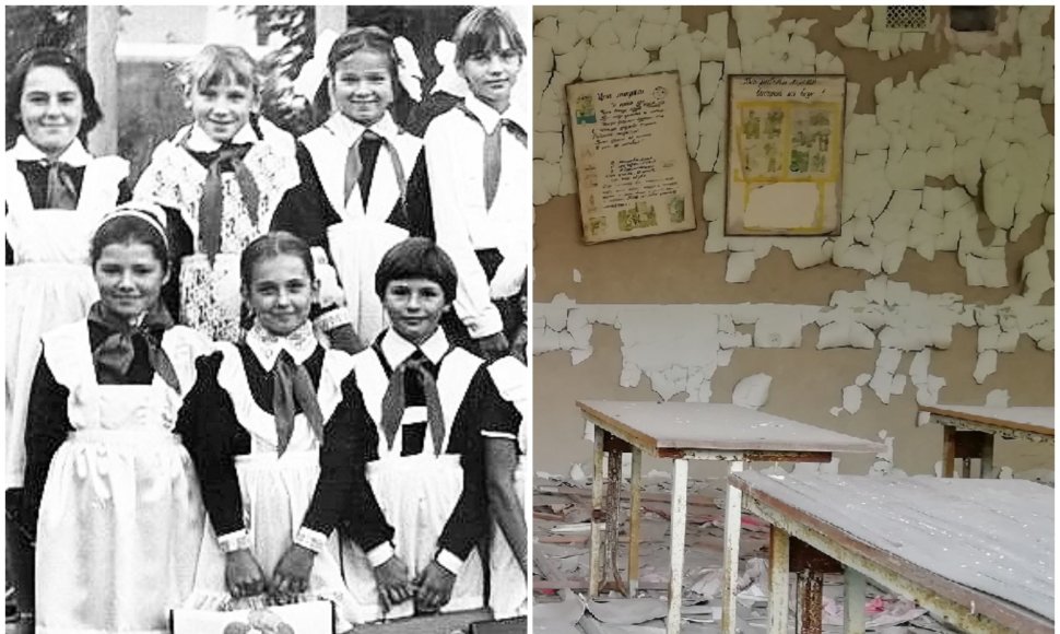 Tatjanos klasė 1985 m. ir kaip mokykla Černobylyje atrodo dabar