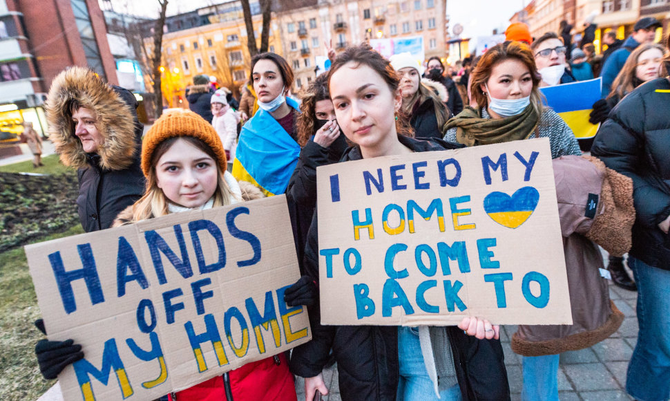 Klaipėdiečiai išreiškė solidarumą su ukrainiečiais.