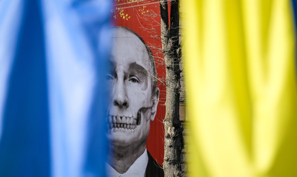 Plakatas su Vladimiro Putino atvaizdu